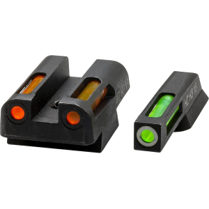 HIVIZ LiteWave H3 Tritium Fiber Optic Sight Set for S&W Shield 9mm/40 Green/Orange/Orange