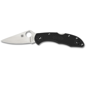 Spyderco Delica 4 Pocket Knife 2.875" Leaf VG-10 Satin Blade Fiberglass Reinforced Nylon (FRN) Handle Black