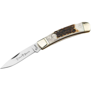 Boker Knives Traditional Series 2.0 Gentleman's Lockback Pocket Knife 2.95" Drop Point D2 Satin Blade Stag Handle Bone