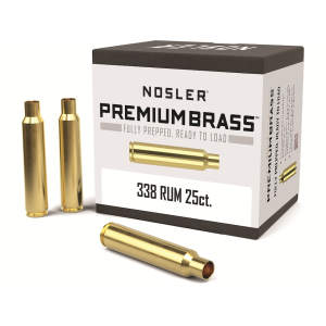 Nosler Premium 338 Remington Ultra Magnum Brass Box of 25