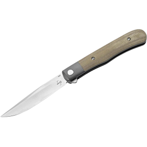Boker Knives Modern Trapper Uno Pocket Knife 3.23" Clip Point Nitro-V Satin Blade Micarta Handle Gray