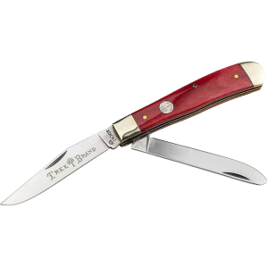 Boker Knives Traditional Series 2.0 Trapper Pocket Knife 3.25" Clip and Spey Point D2 Satin Blade Bone Handle Red