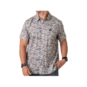 Burlebo Men's Performance Short Sleeve Shirt Classic Deer Camo Medium