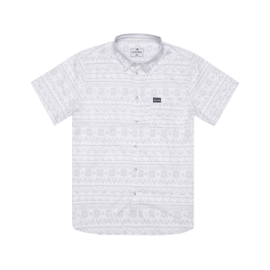 Burlebo Men's Performance Short Sleeve Shirt Gray Aztec XL