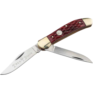 Boker Knives Traditional Series 2.0 Copperhead Pocket Knife 2.75" Clip Point, Drop Point D2 Satin Blade Jigged Bone Handle Red