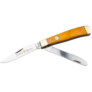 Boker Knives Traditional Series 2.0 Mini Trapper Pocket Knife 2.8" Clip Point, Spey Point D2 Satin Blade Bone Handle Yellow