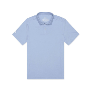 Burlebo Men's Performance Short Sleeve Polo Sky Blue Large
