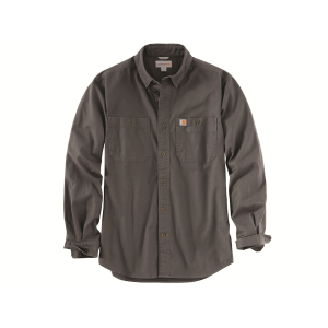 Carhartt Men's Rugged Flex Relaxed Fit Midweight Canvas Long Sleeve Shirt Gravel XL Tall