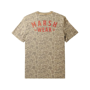 Marsh Wear Men's Stackhouse Hagood Short Sleeve Crew Neck T Shirt Khaki Mallard Camo Large