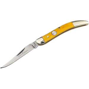 Boker Knives Traditional Series 2.0 Texas Toothpick Pocket Knife 2.29" Clip Point D2 Satin Blade Bone Handle Yellow