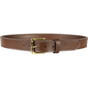 MidwayUSA Gun Belt 1-1/2" Leather Dark Brown 40" Brass Buckle