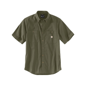 Carhartt Men's Rugged Flex Relaxed Fit Midweight Canvas Short Sleeve Shirt Basil 2XL