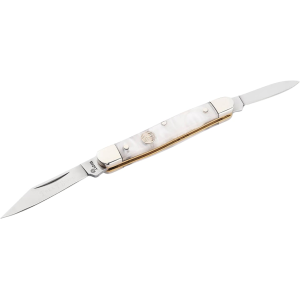 Boker Knives Traditional Series 2.0 Pen Knife Pocket Knife 1.2" Clip Point, Pen D2 Satin Blade Pearl Handle White
