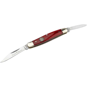 Boker Knives Traditional Series 2.0 Pen Knife Pocket Knife 2" Clip Point, Spear Point D2 Satin Blade Bone Handle Red