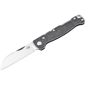 Boker Knives Atlas Backlock Pocket Knife 2.68" Sheepsfoot D2 Satin Blade Steel Handle Black Stonewash