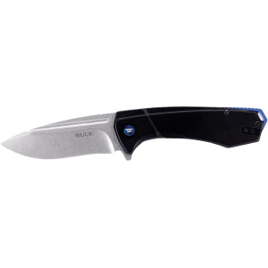 Buck Knives 713 Ruckus Pocket Knife 3.5" Drop Point D2 Stonewashed Blade Aluminum Handle Black