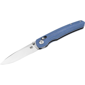 Boker Knives Shango Pocket Knife 3.43" Drop Point 440A Satin Blade Micarta Handle Blue