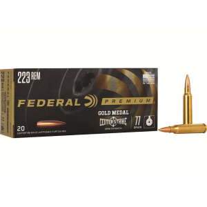 Federal Premium Gold Medal Centerstrike 223 Remington Ammo 77 Grain Jacketed Hollow Point Box of 20