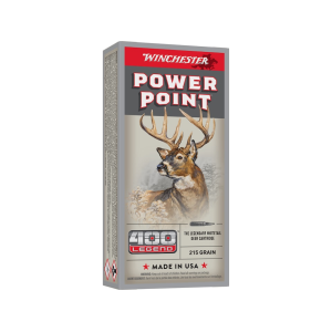 Winchester Power Point 400 Legend Ammo 215 Grain Jacketed Soft Point Box of 20