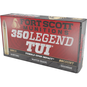 Fort Scott Munitions TUI 350 Legend Ammo 125 Grain Solid Lead Free Box of 20