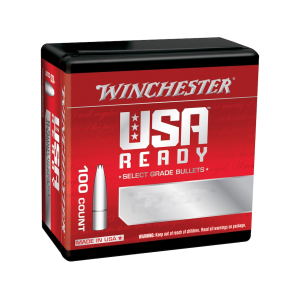 Winchester USA Ready 30 Caliber (308 Diameter) Bullets 125 Grain Jacketed Hollow Point with Cannelure Box of 100