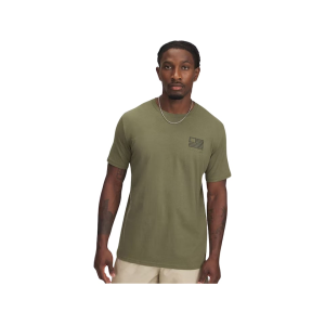 Under Armour Men's Freedom Left Chest T Shirt Marine OD Green/ Baroque Green Large