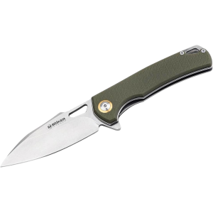 Boker Knives Skeksis Pocket Knife 3.27" Drop Point 440 Satin Blade G-10 Handle Green