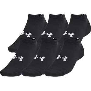 Under Armour Men's Essential Socks Black/Black/Castlerock Medium 6 Pack