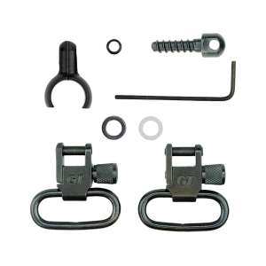 GrovTec Barrel Band Set 2-Piece Browning, Ruger Models Measure to Fit .630-.675" Tube Diameter Rear Screw Swivel Stud 1" Locking Swivels Steel Black