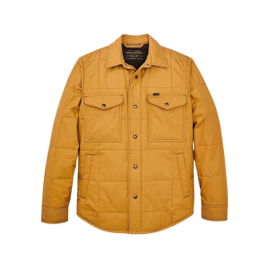 Filson Men's Cover Cloth Quilted Shirt Jacket Yellow Ochre Large - Filson