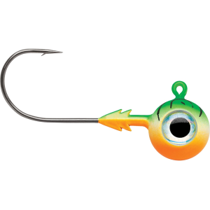 VMC Tungsten Moon Eye 1/16oz Round Ball Jighead Green Tiger UV