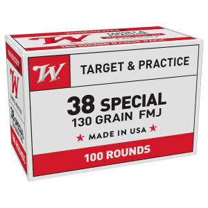 Winchester White Box USA 38 Special Ammo 130 Grain Full Metal Jacket Case of 500 (5 Boxes of 100) - Winchester