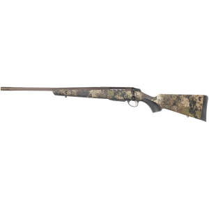 Tikka T3x Lite Bolt Action Rifle 300 Winchester Magnum 24.3" Left Hand Fluted Bronze Threaded Barrel Bronze Frame Veil Wideland Field Stock