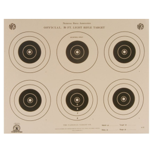 NRA Official Smallbore Rifle Target A-32 50' Light Rifle Paper 100PK