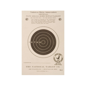NRA Official Smallbore Rifle Training Target TQ-2 75' Paper 100PK