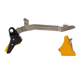 Timney Triggers Alpha Competition Trigger for Glock 20, 21, 29, 30, 40 Gen 3, 4 Black with Gold Safety