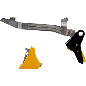 Timney Triggers Alpha Competition Trigger for Glock 17, 19, 34 Gen 5 Black with Gold Safety
