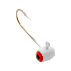 Mr. Crappie Teen-Zee Sausage Head 1/32oz Football Jighead Refrigerator White