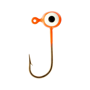 Mr. Crappie Teen-Zee Sausage Head 1/32oz Football Jighead Flourescent Orange