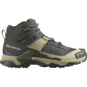 Salomon X Ultra 5 Mid GTX Hiking Boots Synthetic Peat/Gray Green/Blue Nights Men's 11 D