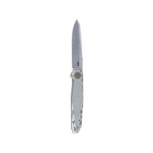 CRKT Facet Pocket Knife 3.5" Drop Point Bohler M390 Satin Blade Titanium Handle Silver