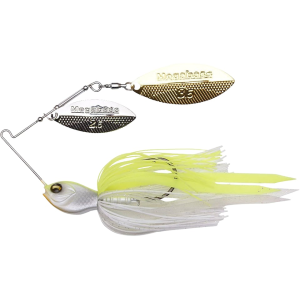 Megabass SV-3 Double Willow Spinnerbait 1/2oz White Chartreuse Nickel/Gold