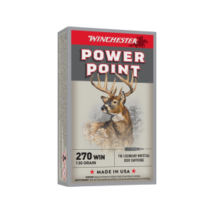 Winchester Power Point 270 Winchester Ammo 130 Grain Jacketed Soft Point Box of 20