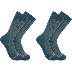 Carhartt Men's Lightweight Durable Crew Socks Storm Blue Medium 2 Pk