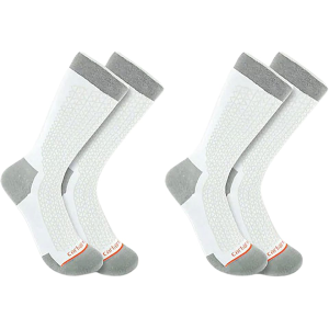 Carhartt Men's Lightweight Durable Crew Socks White Large 2 Pk
