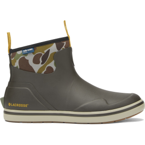 LaCrosse Men's Alpha 6" Waterproof Deck Boots Rubber Black Olive/Camo 14 D
