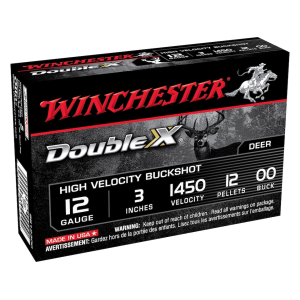 Winchester Double X 12 Gauge Ammo 3" #00 Buckshot 12 Pellets Case of 250 (50 Boxes of 5) - Winchester