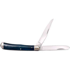 Cold Steel Trapper Pocket Knife 3.3" Utility 8Cr13MoV Satin Blade Bone Handle Blue