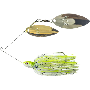 Dirty Jigs Compact Double Willow Spinnerbait 3/8oz Spot Killer Gold/Nickel