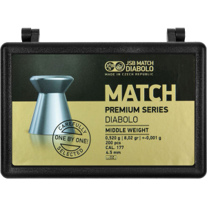 JSB Match Premium MW Air Gun Pellets 177 Caliber 8.02 Grain Tin of 200